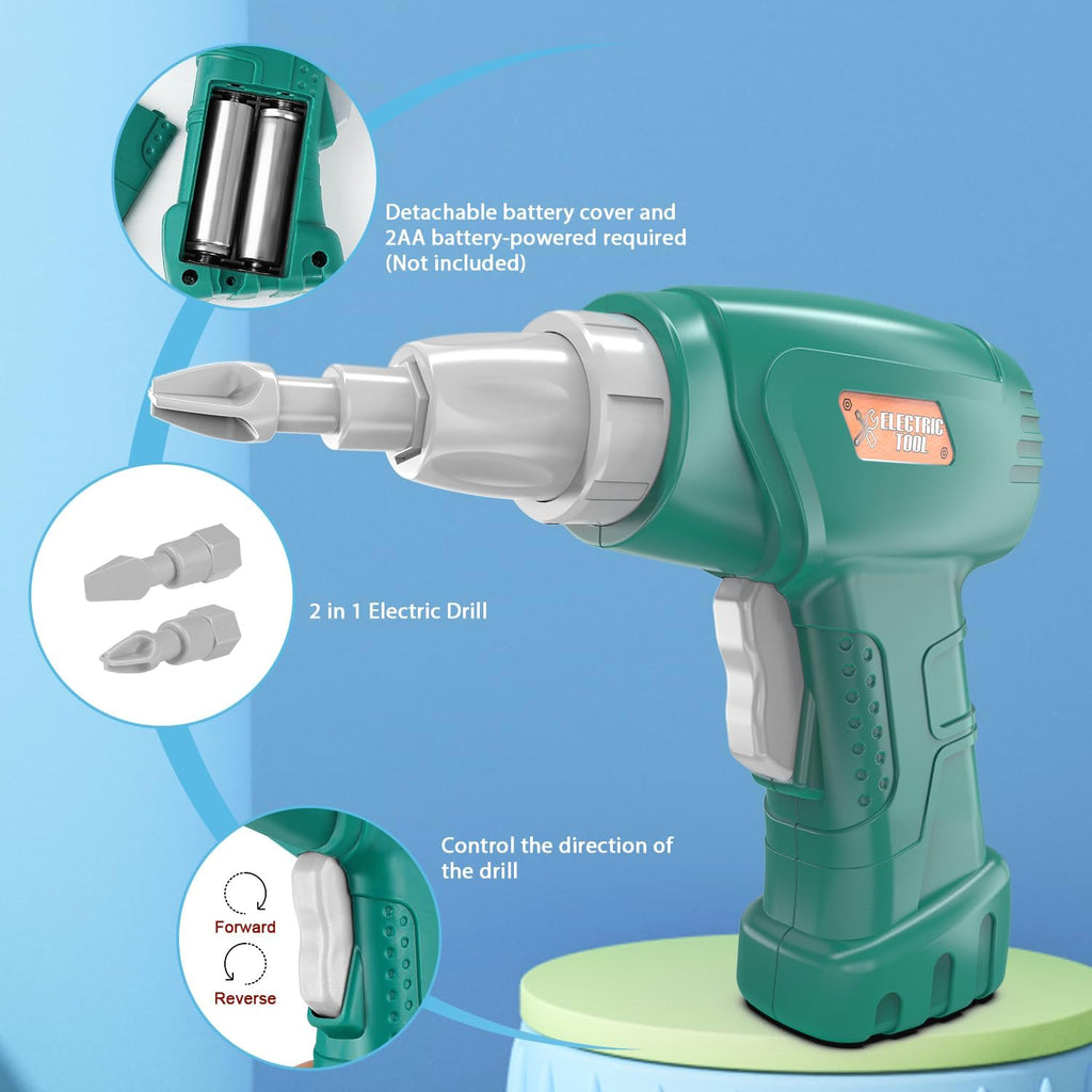 Dinosaur Toys for Kids with Storage Box Electric Drill DIY Construction Build Set